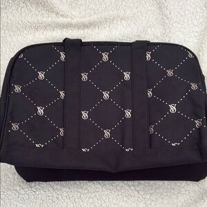 Victoria's Secret Weekender Black Canvas Tote Duffle Bag